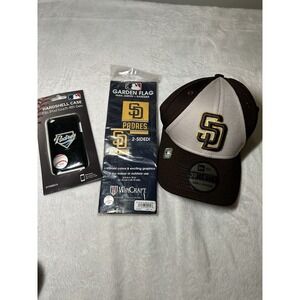 New Era San Diego Padres 39THIRTY Baseball Cap Small Medium Brown Gold‎